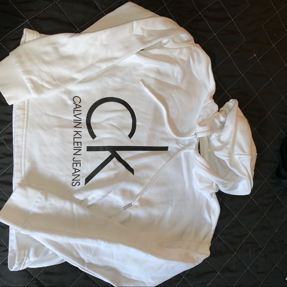 Calvin Klein Long Sleeve Long Crop Hoodie